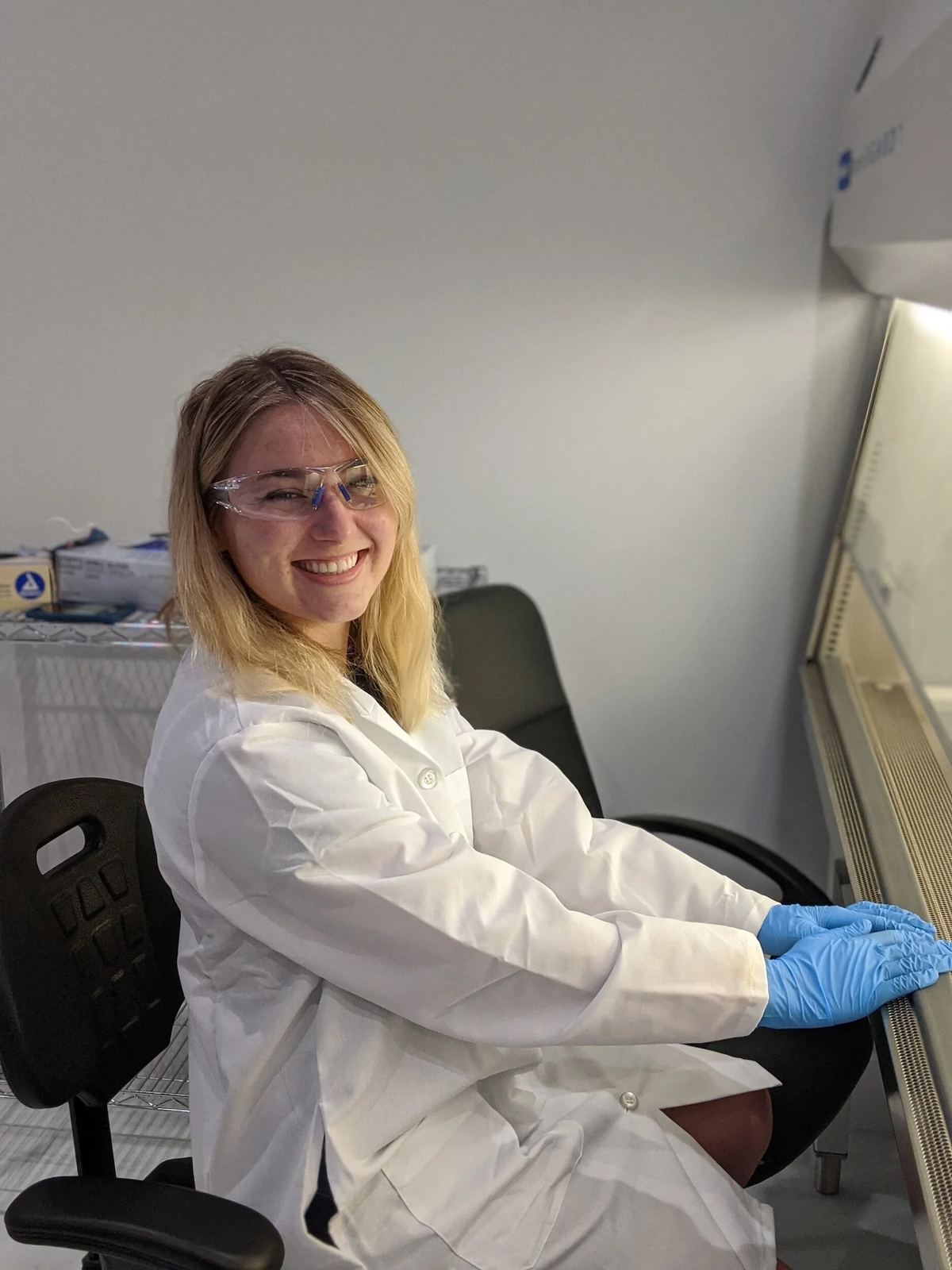 A biology student working in a laboratory