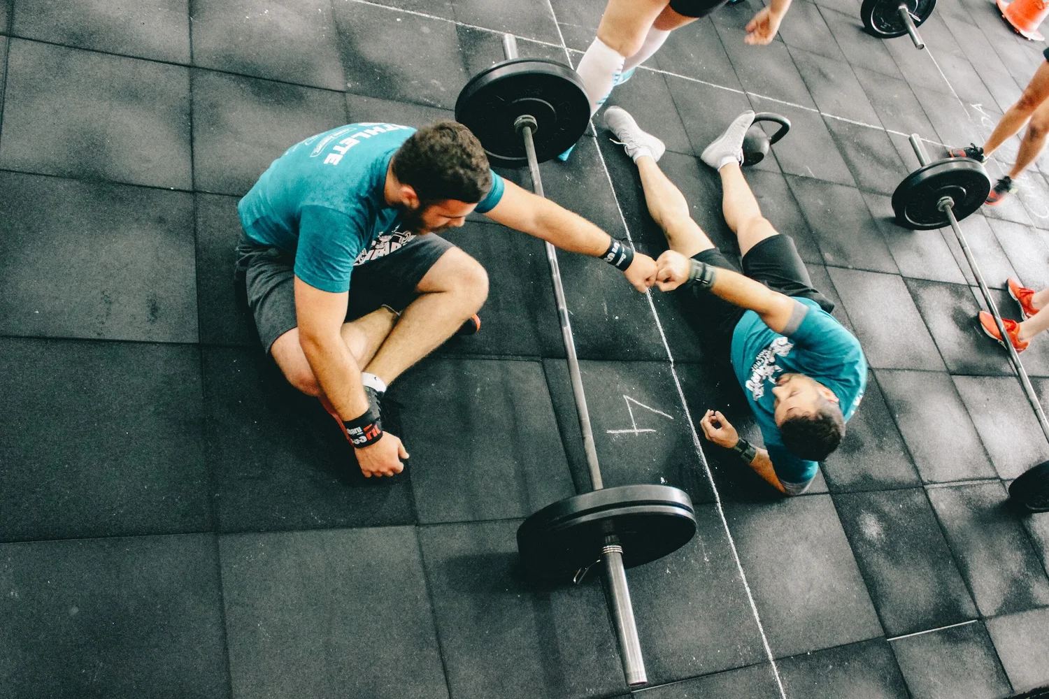 Two people doing strength training